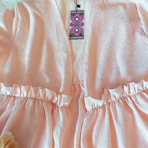 Boohoo Frill Embellished Blush Kimono SZ-10 - Picture 6 of 15